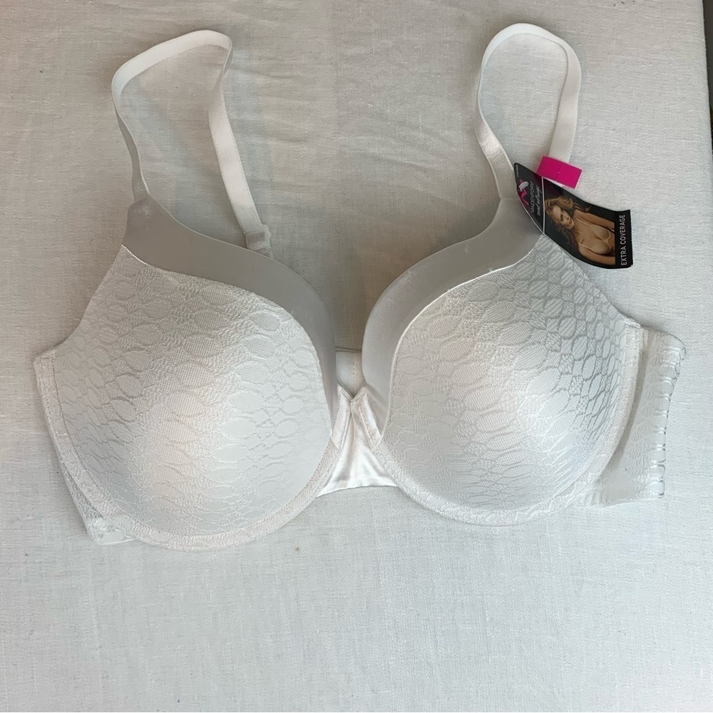 Maidenform White Lace Extra Coverage Sweet Nothings Bra - 40D
